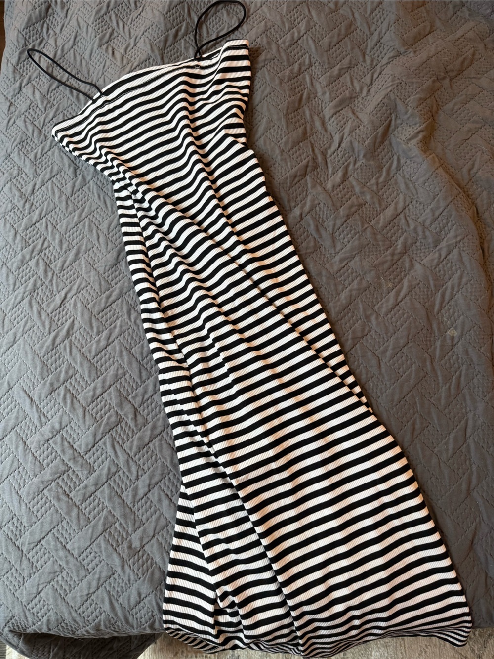 Black and White Striped Women’s Maxi Dress
